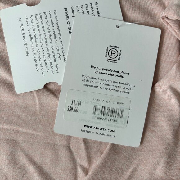 Athleta Girl Uptempo Top Pink XL 14 Sweatshirt Long Sleeve NWT NEW - Picture 8 of 10